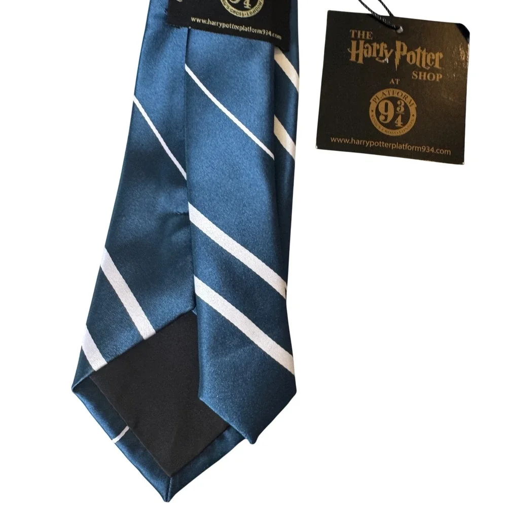 Harry Potter Shop Platform 9 3/4‎ Ravenclaw Blue White Striped Necktie NWT New